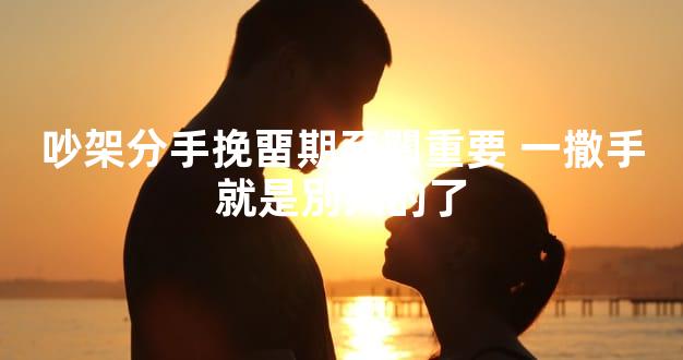 吵架分手挽畱期至關重要 一撒手就是別人的了